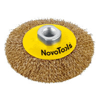 NovoTools Bevel Brush Crimped Wire Brass Coated 