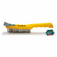 NovoTools Hand Metal Brush, Steel Wire with Plastic Handle, 4x16