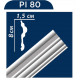 Плинтус потолочный PI80, шт