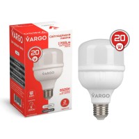 LED лампа VARGO 20W E27 6500K 80*136мм 220V (V-111894)