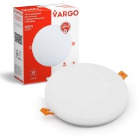 Светодиодный светильник VARGO круг 24W 5000K 2400lm 175-265V с регулируемыми клипсами размер отв. 50-150mm, размер 170mm (V-111778)
