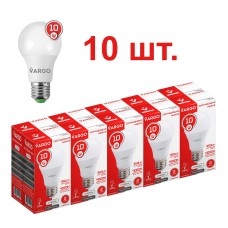 10 штук LED ламп VARGO A60 10W E27 4000K 950lm (V-110505)