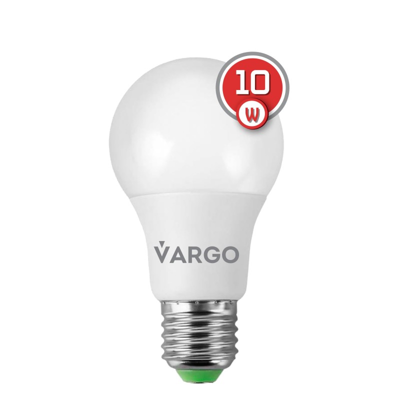 10 штук LED ламп VARGO A60 10W E27 4000K 950lm (V-110505)