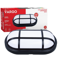Светодиодный светильник VARGO ЖКХ 22W 6500K 2200lm IP54 AC165-265V овал с решеткой Размер: 250х120Х48мм (V-111850)