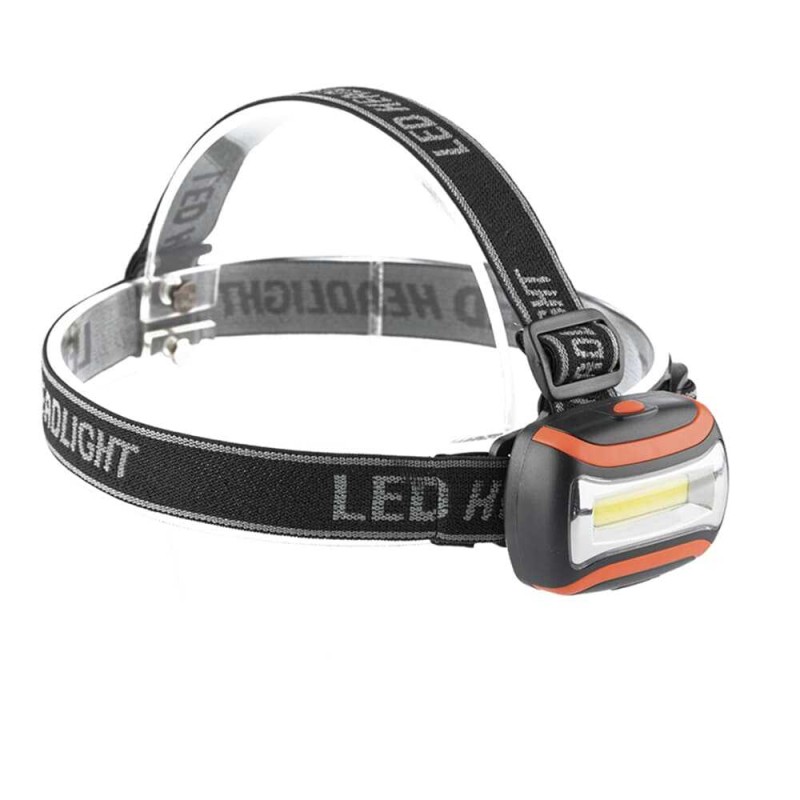 Светодиодный фонарик налобный пластиковый VL113, 1LED COB, АААх3шт, размер 65х45mm, (V-114997)