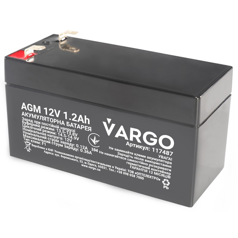 Акумулятор VARGO 12V1.2AH (V-117487)