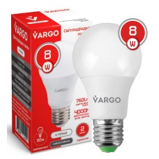 LED лампа VARGO A60 8W E27 4000K 760lm (V-111140)