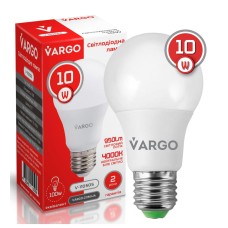 LED лампа VARGO A60 10W E27 4000K 950lm (V-110505)