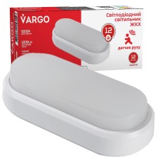 LED Светильник VARGO ЖКХ 12W овал IP54 с датчиком руху AC165-265V Розмір: 178*85*55мм (V-115715)