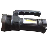 Светодиодный фонарик VL861, 1LED + боковое свечение COB, встр. аккумулятор, шнур 220V, размер 180х70mm, пластик (V-111507)