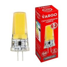LED лампа VARGO G4, 5W, COB, 4000K, AC 220V, ɸ15×H55mm (V-114870)