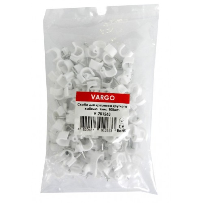 Крепления для кабеля кругрые VARGO 25мм 100шт/уп. (V-112851)