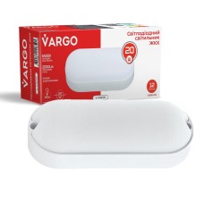 Свiтлодiодний свiтильник VARGO ЖКХ 20W 6500K 2000lm овал IP54 AC165-265V Розмір: 208x100x52мм (V-111859)