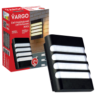 Светодиодный светильник VARGO ЖКХ 24W 6500K 2400lm IP54 AC165-265V прямоугольн.с решеткой Размер: 200x162x58мм (V-111853)
