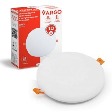 Светодиодный светильник VARGO круг 18W 5000K 1800lm 175-265V с регулируемыми клипсами размер отв. 50-105mm, размер 120mm (V-111777)