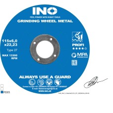 Grinding disc for metal INO 27 14А  (4.5") 115 6,0 22,23