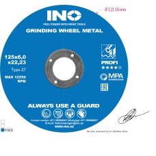 Grinding disc for metal INO 27 14А  (5") 125 6,0 22,23
