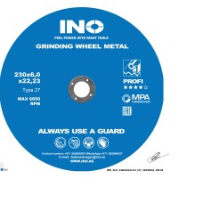 Grinding disc for metal INO 27 14А (9") 230 6,0 22,23