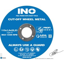 Cutting disc for metal+inox INO 41 14А  (4.5") 115 1,0 22,23