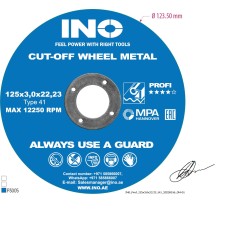Cutting disc for metal+inox INO 41 14А  (5") 125 3,0 22,23