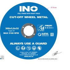 Cutting disc for metal+inox INO 41 14А (12") 300 3,0 32