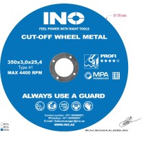 Cutting disc for metal+inox INO 41 14А (13.8") 350 3,0 25,4