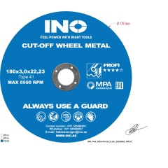 Cutting disc for metal+inox INO 41 14А (7") 180 3,0 22,23