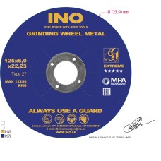Grinding disc for metal INO Extreme 27 14А  (5") 125 6,0 22,23