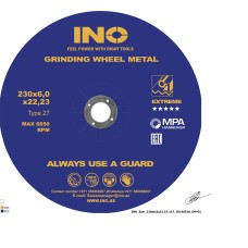 Grinding disc for metal INO Extreme 27 14А (9") 230 6,0 22,23