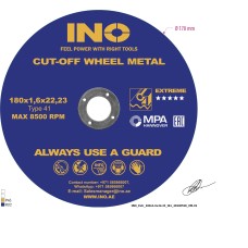 Cutting disc for metal INO Extreme 41 14А (7") 180 1,6 22,23