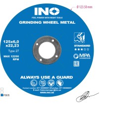 Grinding disc for metal INO STANDARD 27 14А  (5") 125 6,0 22,23