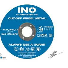 Cutting disc for metal+inox INO STANDARD 41 14А  (4.5") 115 1,0 22,23