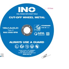 Cutting disc for metal+inox INO STANDARD 41 14А (7") 180 1,6 22,23