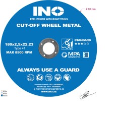 Cutting disc for metal+inox INO STANDARD 41 14А (7") 180 2,5 22,23