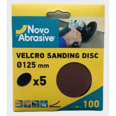 Sanding discs hook and loop NovoAbrasive (5") 125 mm P100, set of 5 pcs.