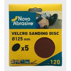 Sanding discs hook and loop NovoAbrasive (5") 125 mm P120, set of 5 pcs.