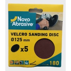 Sanding discs hook and loop NovoAbrasive  (5") 125 mm P180, set of 5 pcs.