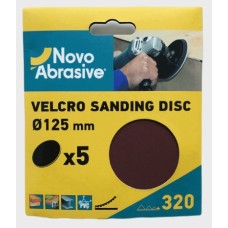 Sanding discs hook and loop NovoAbrasive (5") 125 mm P320, set of 5 pcs.
