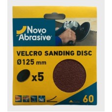 Sanding discs hook and loop NovoAbrasive (5") 125 mm P60, set of 5 pcs.