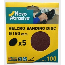 Sanding discs hook and loop NovoAbrasive (6") 150 mm P100, set of 5 pcs.
