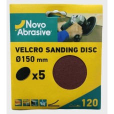 Sanding discs hook and loop NovoAbrasive (6") 150 mm P120, set of 5 pcs.