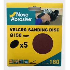 Sanding discs hook and loop NovoAbrasive (6") 150 mm P180, set of 5 pcs.