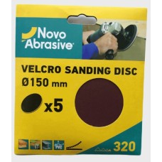 Sanding discs hook and loop NovoAbrasive (6") 150 mm P320, set of 5 pcs.