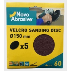 Sanding discs hook and loop NovoAbrasive (6") 150 mm P60, set of 5 pcs.
