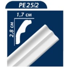 Ceiling moulding white PE 25/2 2000*25*18