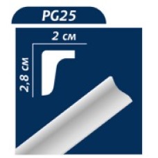 Ceiling moulding white PG 25 2000*28*20