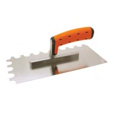 Stainless steel notch trowel 130/270mm semicircular / Box.6