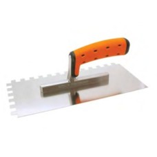 Stainless steel trowel 130/270mm r. 2K triangular notch B11 / A.6