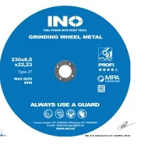 Grinding disc for metal INO 27 14А (9") 230 6,0 22,23