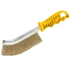 NovoTools Hand Metal Brush, Brass-Coated Wire Plastic Handle, 250 mm